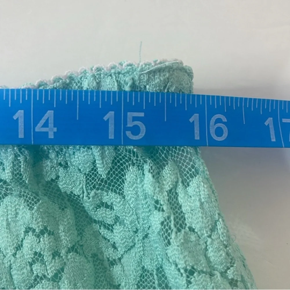 Free People All Day Lace Flare Pants Turquoise Blue Large